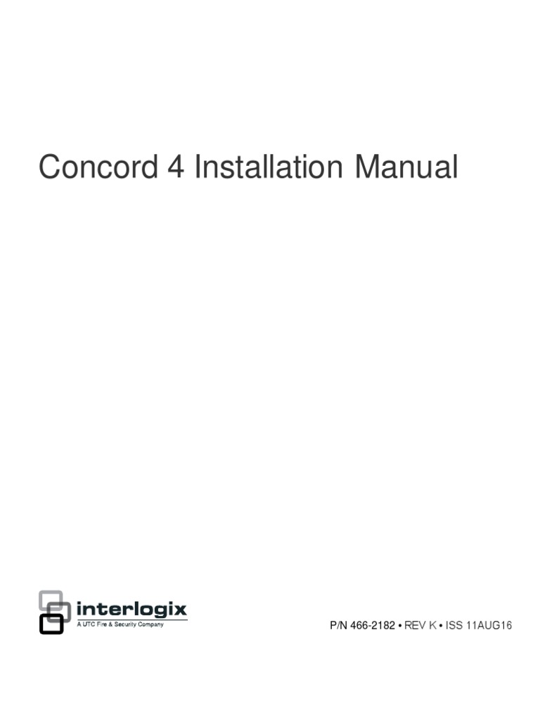 466 2182 K Concord 4 Installation Manual PDF Electricity Equipment