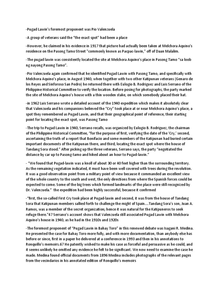 An Examination of Historical Evidence Regarding the Location of Pugad ...