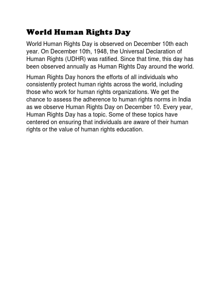 World Human Rights Day | PDF
