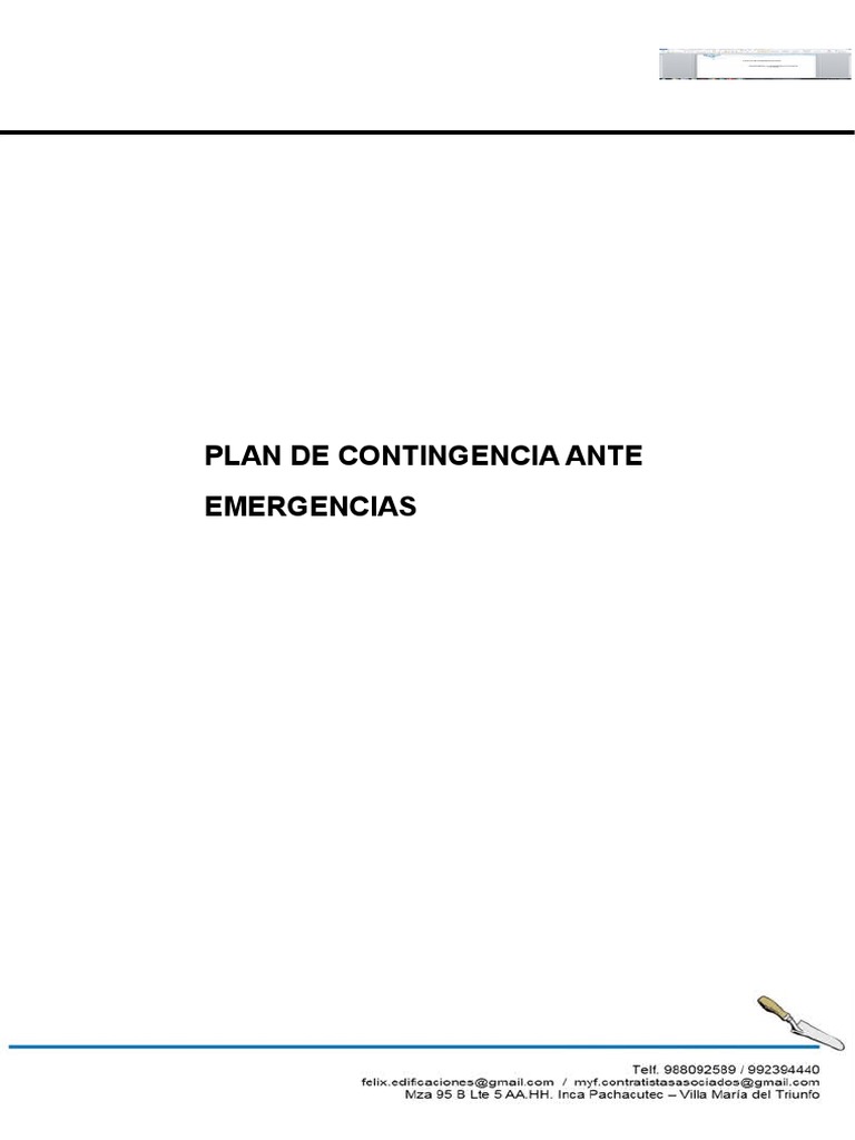 Plan de Contingencia para Emergencias | PDF | Incendios