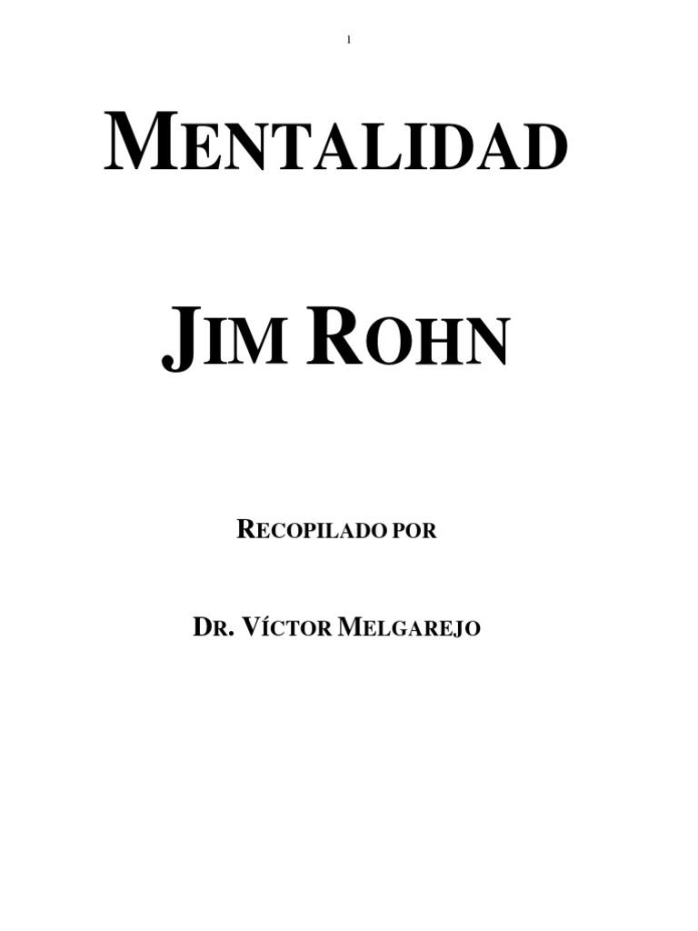 Jim Rohn - Mentalidad | PDF | Aprendizaje | Autoestima