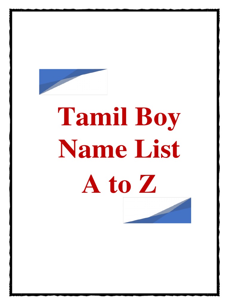 Instapdf in Tamil Boy Name List A To Z 761 PDF