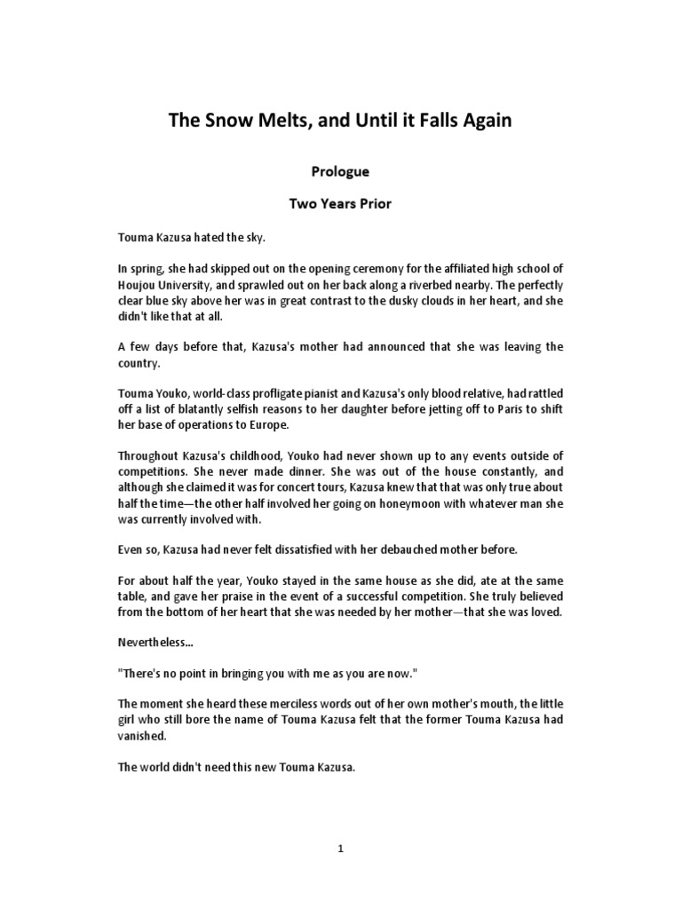 The Snow Melts and Until It Falls Again PDF Taste