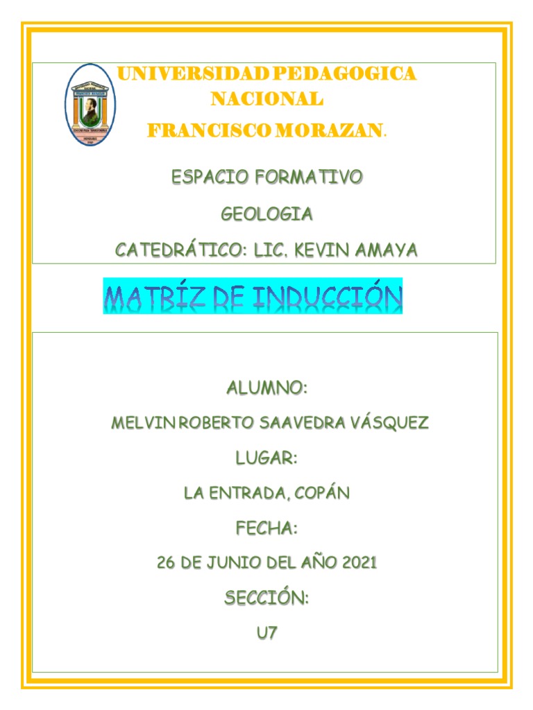 Matriz de Induccion de Tipos de Roca Melvin Saavedra | PDF | Roca ...