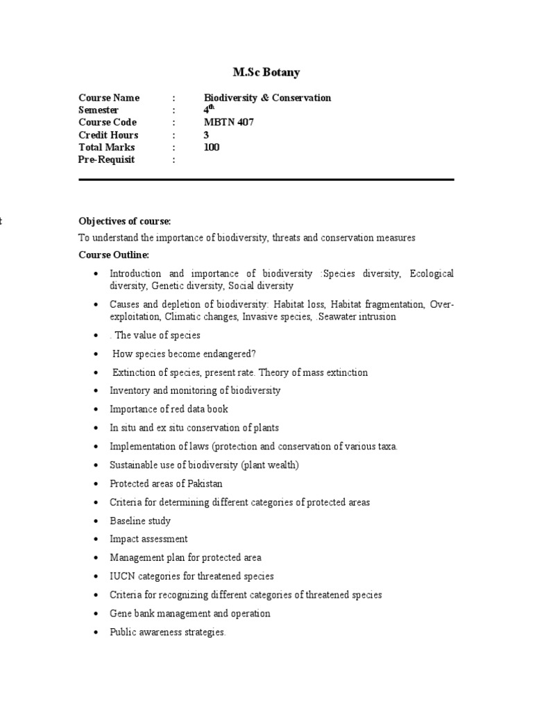 Biodiversity Conservation Pdf Biodiversity Conservation Biology