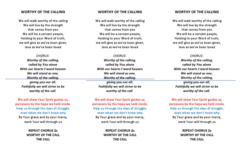 Worthy of The Calling | PDF | Religious Belief And Doctrine | Theology
