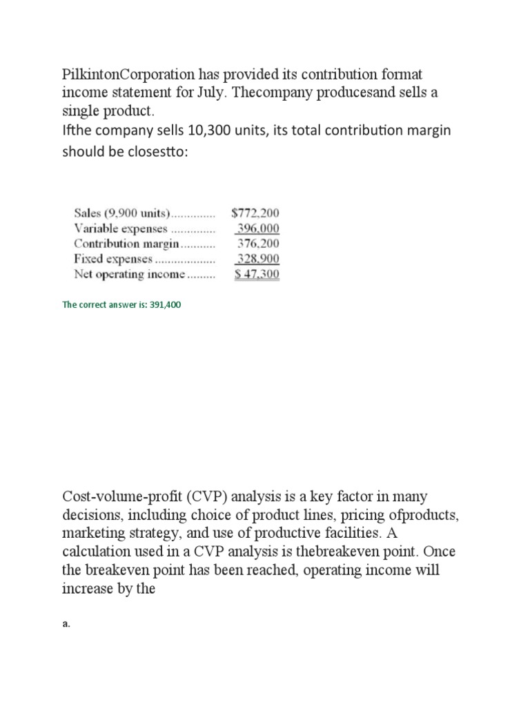 PilkintonCorporation Has Provided Its Contribution Format Income ...