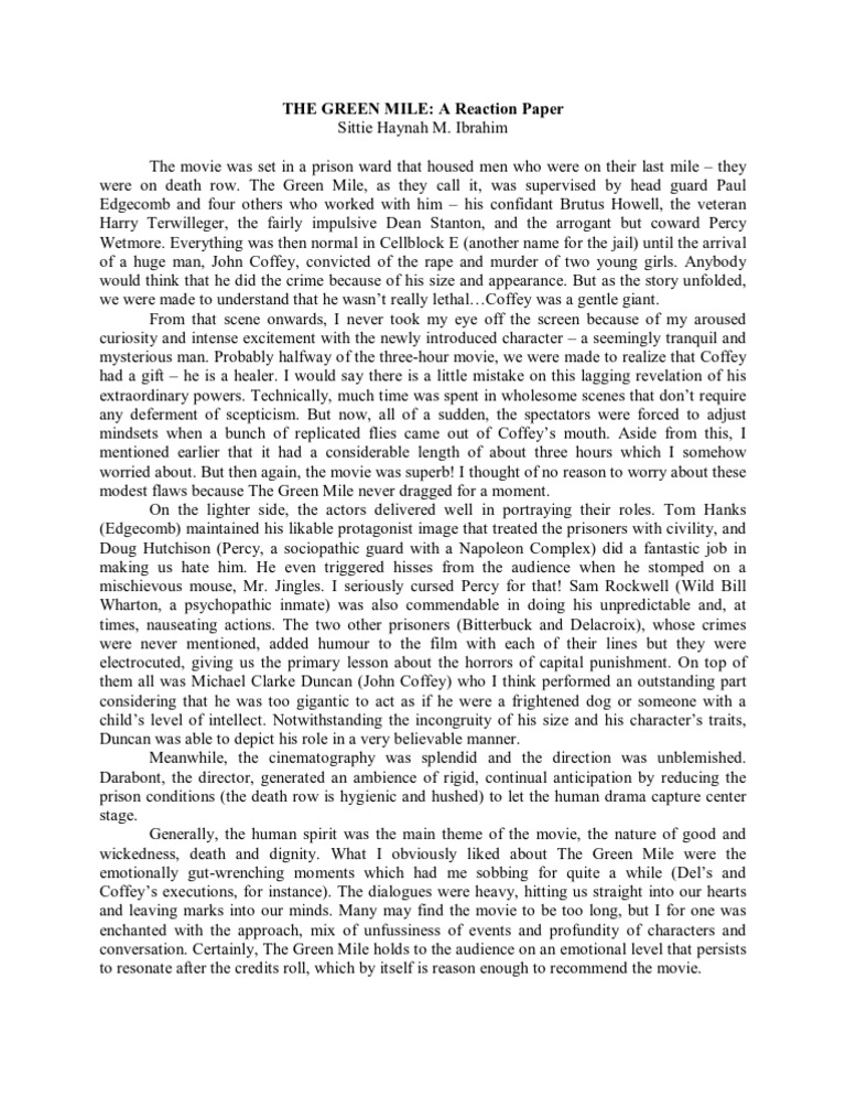 the green mile essay