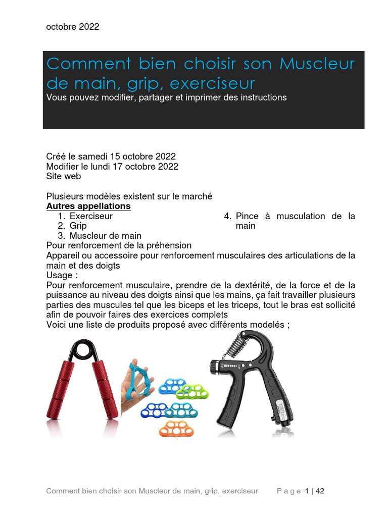Lot De 2 Poignées De Musculation NIYIKOW – Hand Grip Résistance Noire, Neuf