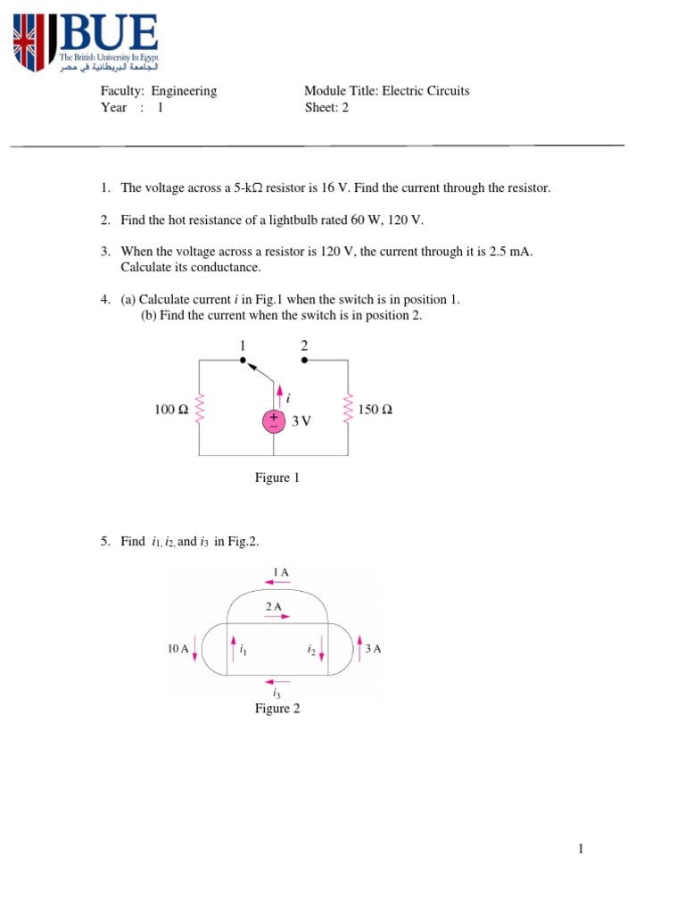 Sheet 2 Pdf Electrical Network Resistor