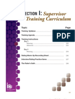 Supervisor Training Curriculum: Ection