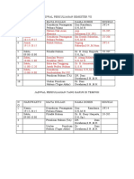 Jadwal Perkuliahan Semester Vii