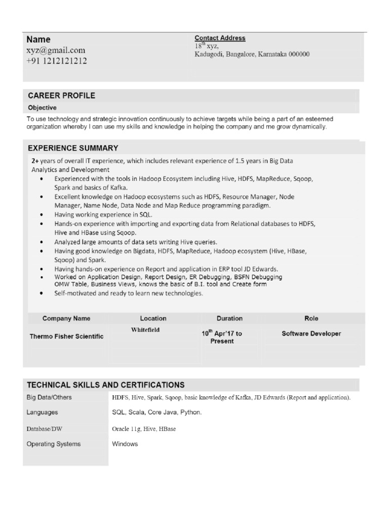 2+ Years Experience - 1 | PDF