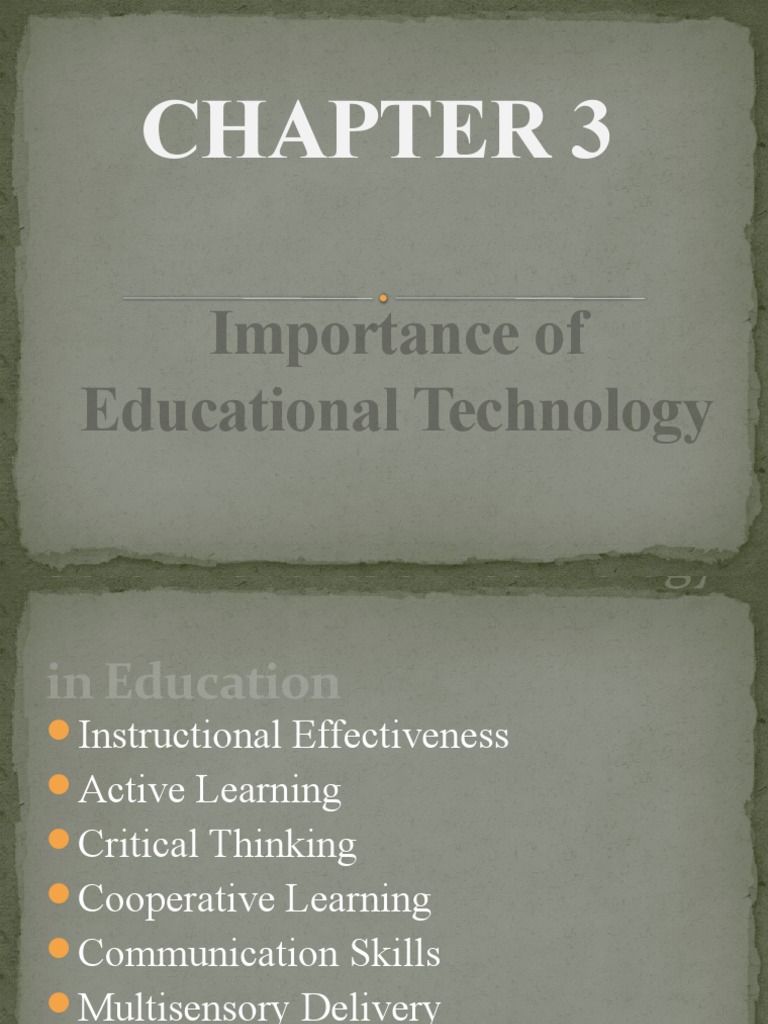 Benefits of Educational Technology | PDF | Learning | Educational ...