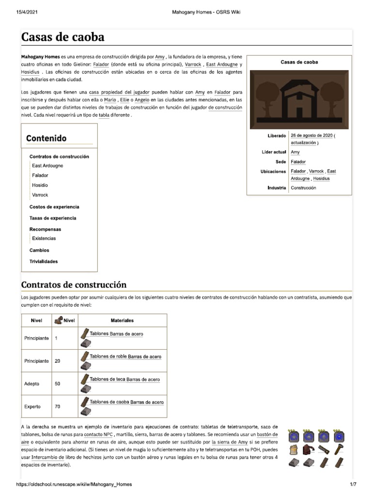 Mahogany Homes - OSRS Wiki | PDF
