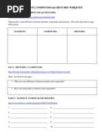 Elements Compounds and Mixtures Webquest