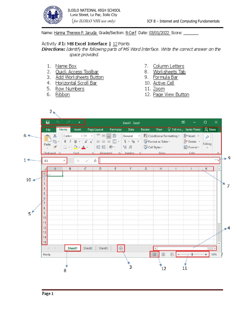 #7 - MS Excel Interface and Formula | PDF | Microsoft Excel | Function ...