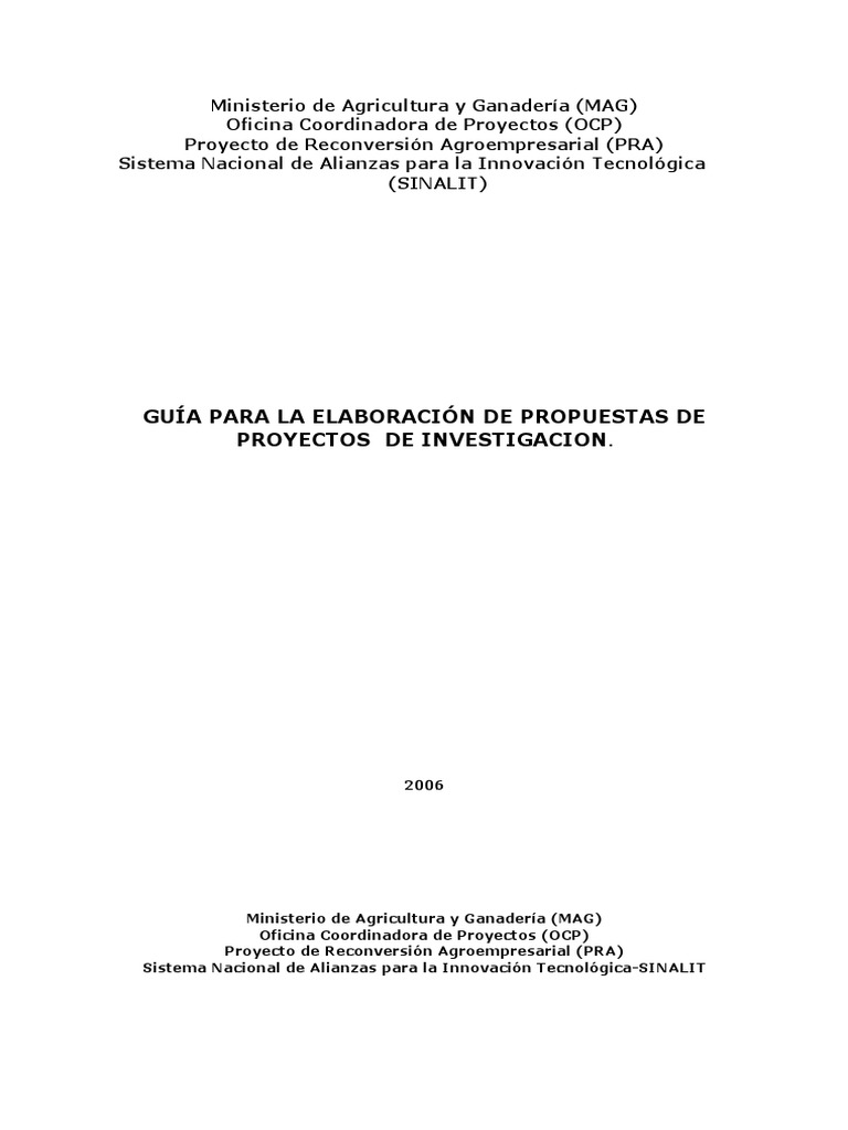 Guia para Elaborar Un Proyecto de Investigacion | PDF | Presupuesto ...