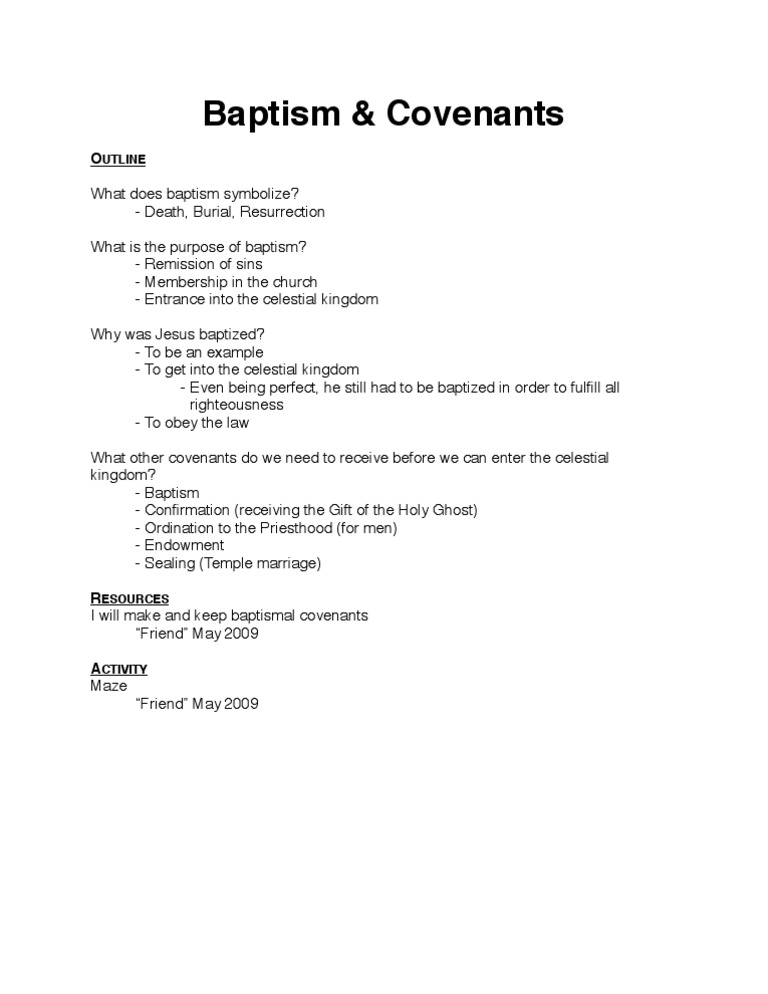 Understanding Baptism and Covenants | PDF
