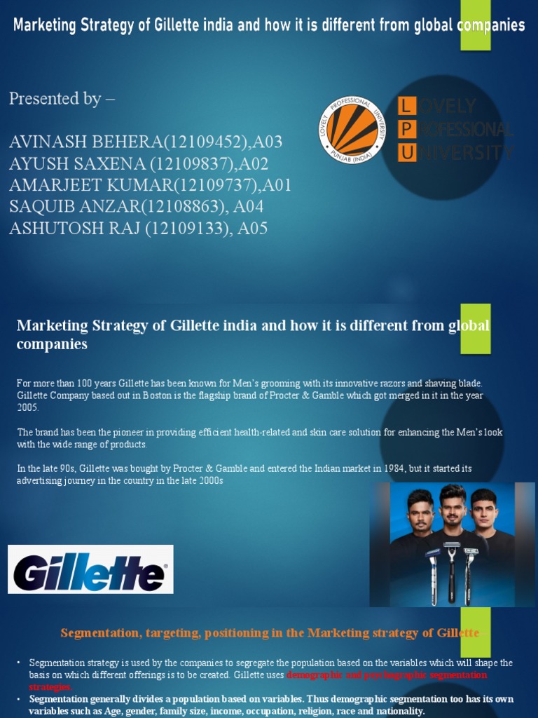 Marketing Of Gillete Pdf Razor Marketing