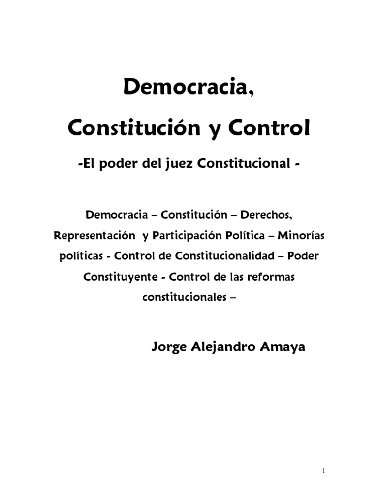 Democracia y Control Constitucional | PDF | Democracia | Ideologías ...