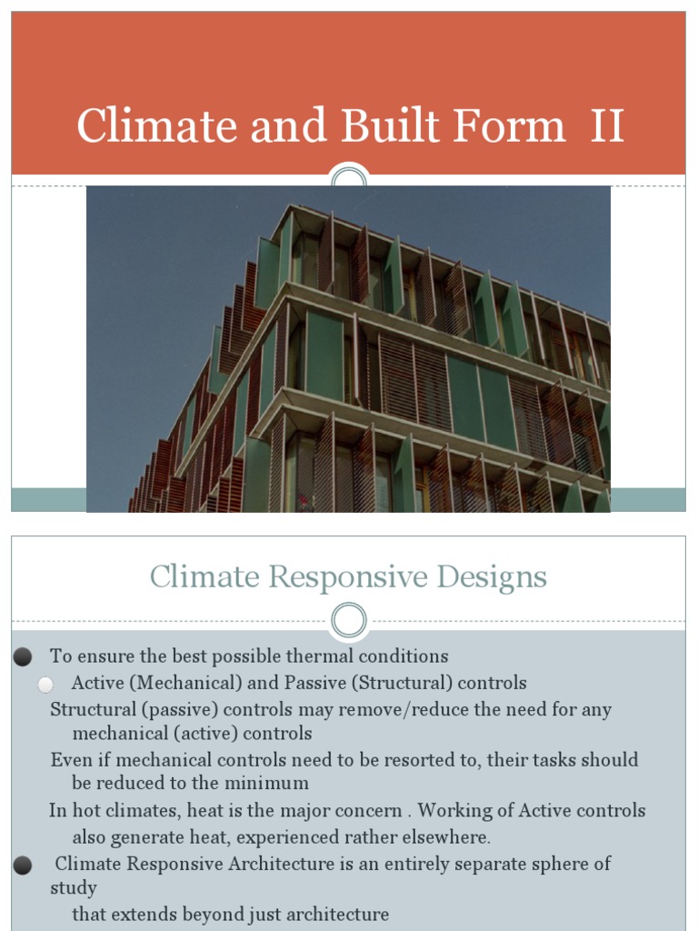 Climate Responsive Architecture Strategies | PDF | Window | Ventilation ...