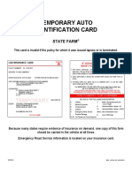 Temporary Auto Identification Card