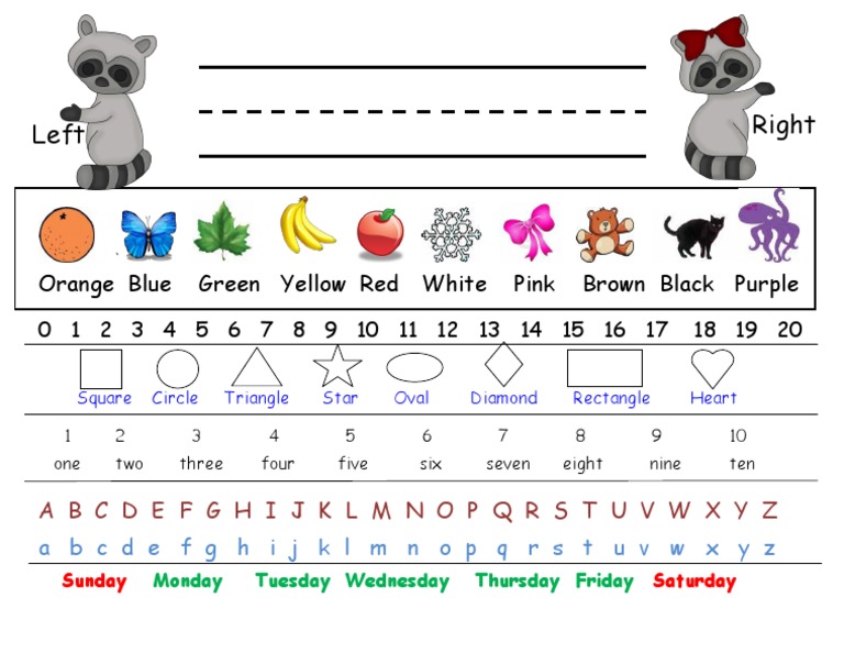 Color and Shape Chart for Kids | PDF