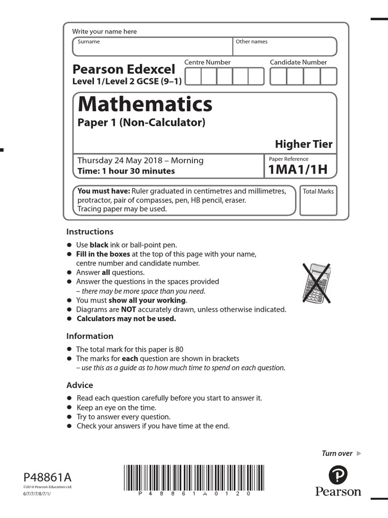 Mathematics: Pearson Edexcel | PDF | Area | Elementary Mathematics