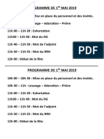 Programme de 1er Mai 2019