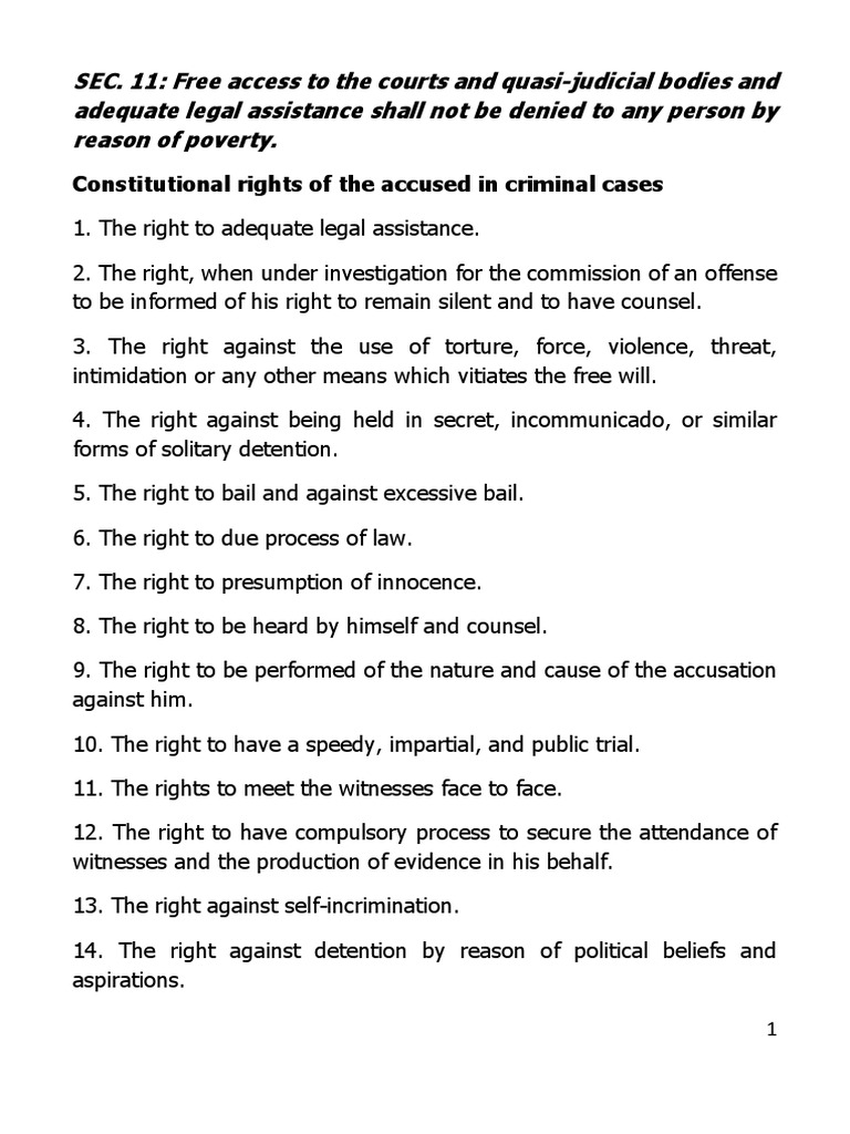 Constitutional Rights of the Accused | PDF | Ex Post Facto Law | Bail