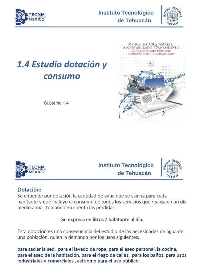 6-1.4 Estudios de Dotacion y Consumo | PDF | Agua | Consumo (economía)
