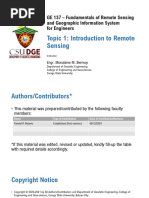 GE 137 - Lecture 1 - Introduction To Remote Sensing