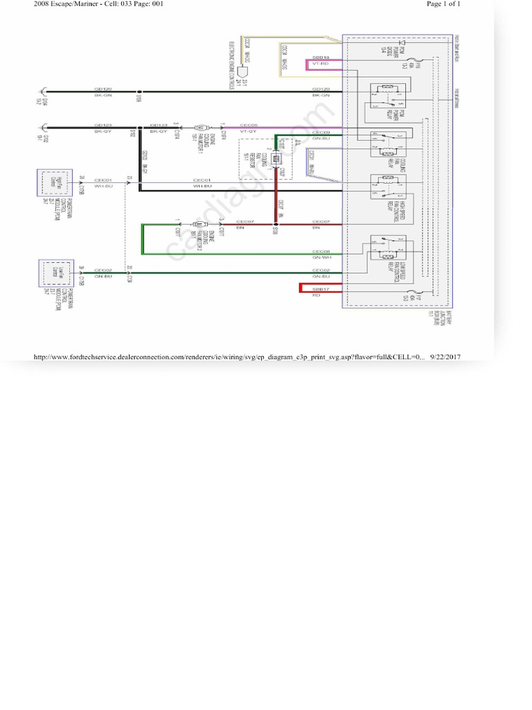 2008 Ford Escape Mercury Mariner EWD Cooling Fan PDF Download