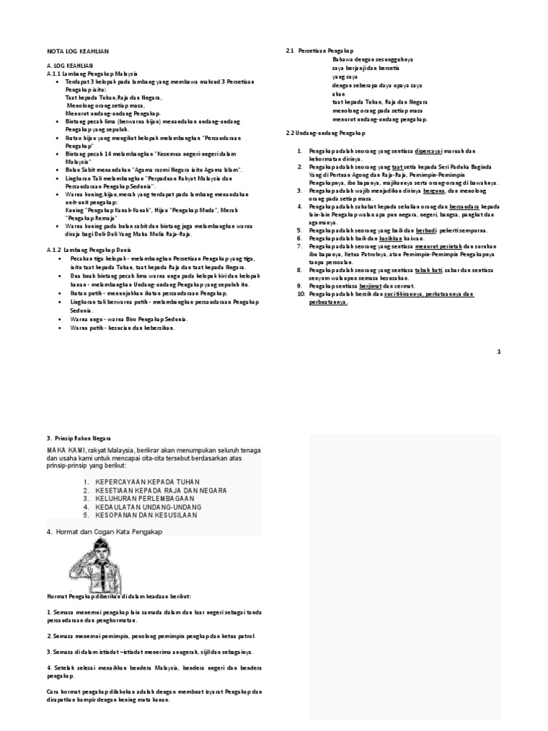 Nota Log Keahlian Pengakap | PDF