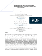 Ologunde - 2 - Effects of The Use of Yoruba Language As A Medium of Instruction On Pupils Performance in English Language and Social Studies