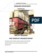 Progress Report - Format For Dry Goods
