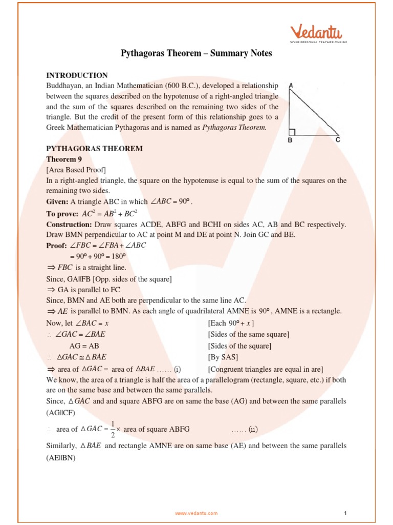 Class 9 Mathematics Chapter 13 Revision Notes | PDF | Triangle | Area