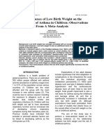 The Influence of Low Birth Weight On The Development of Asthma in Childre