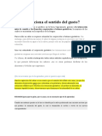 ¿Cómo Funciona El Sentido Del Gusto