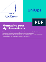 Managing Your Sign in Methods