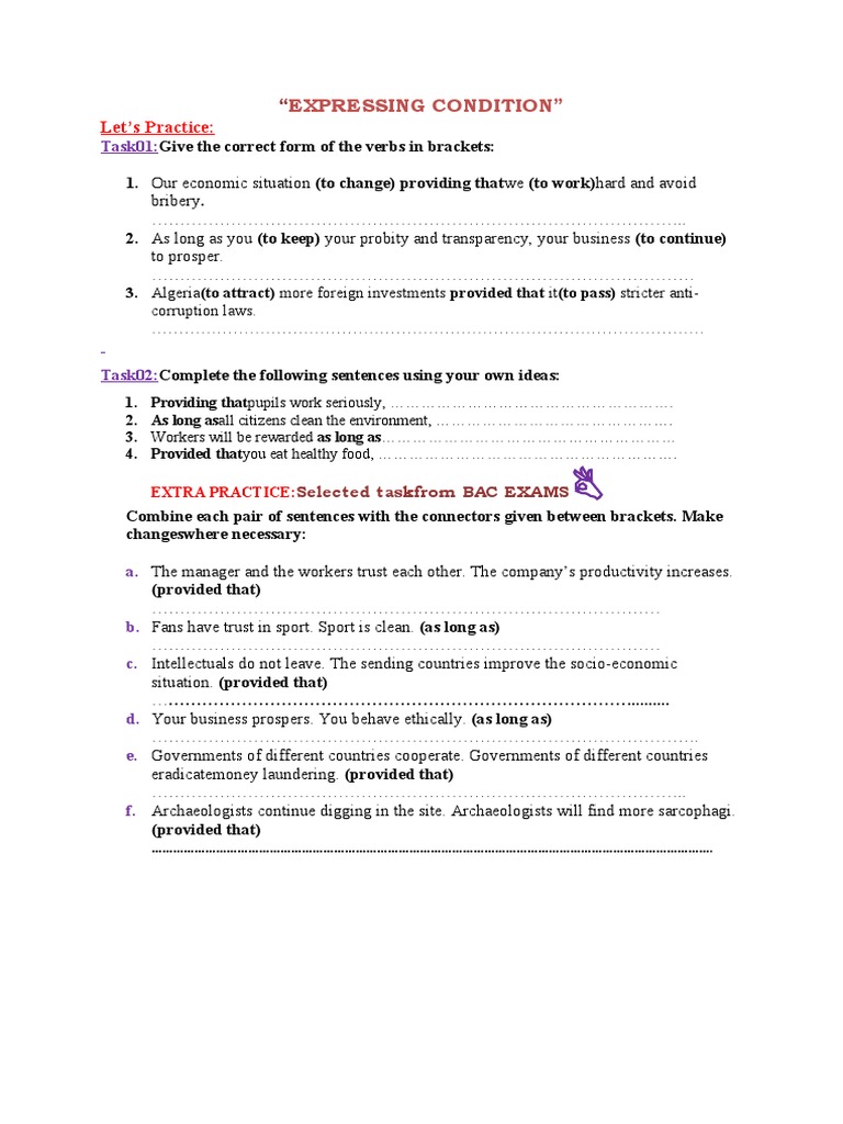 Expressing Conditions in Practice | PDF | Business | Finance & Money ...