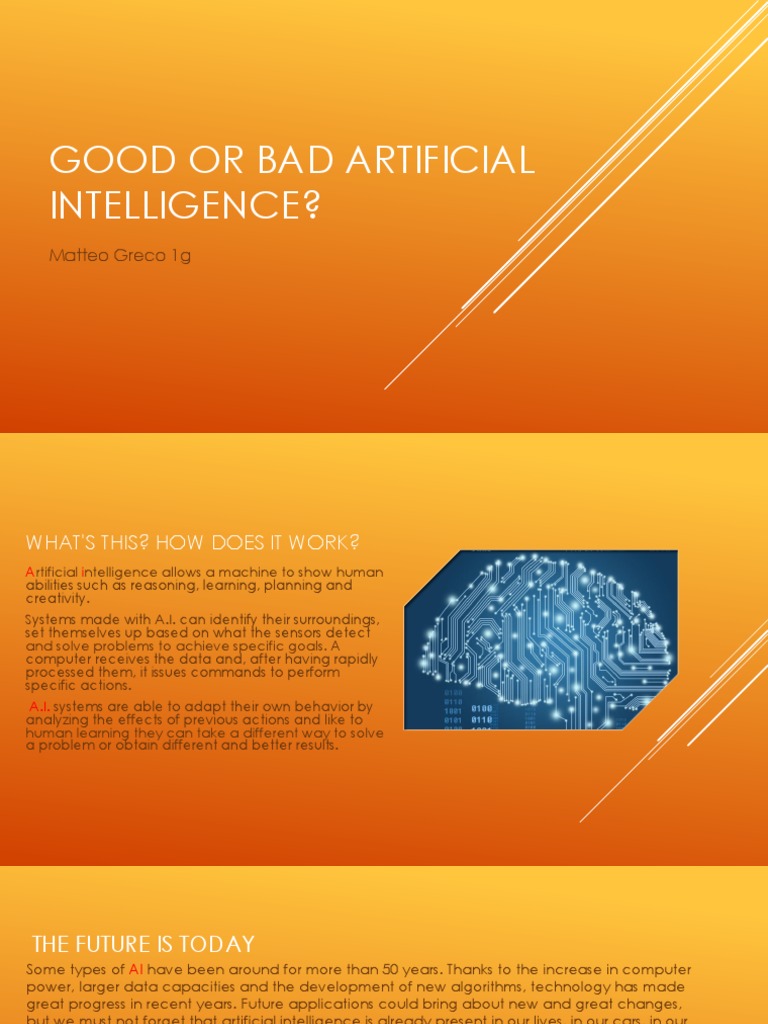 Inglese - Good or Bad Artificial Intelligence | PDF | Computers