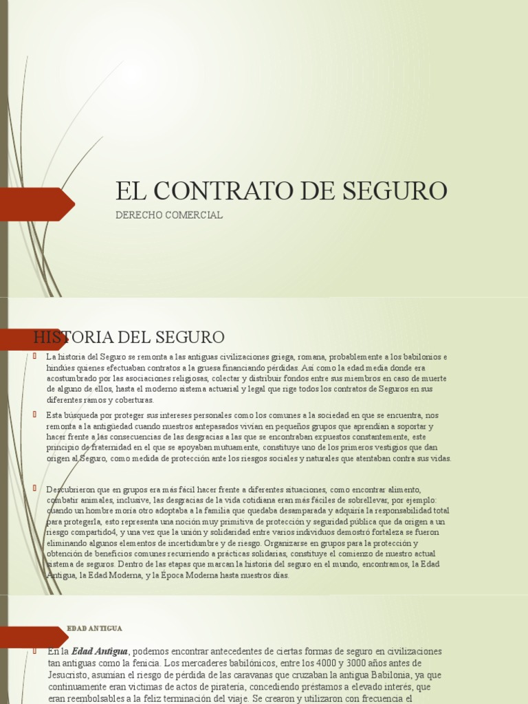 Historia del Contrato de Seguro | PDF | Seguro | Reaseguro