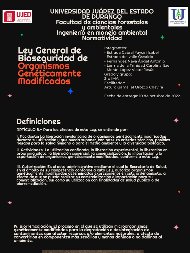 Ley General de Bioseguridad de Organismos Genéticamente Modificados