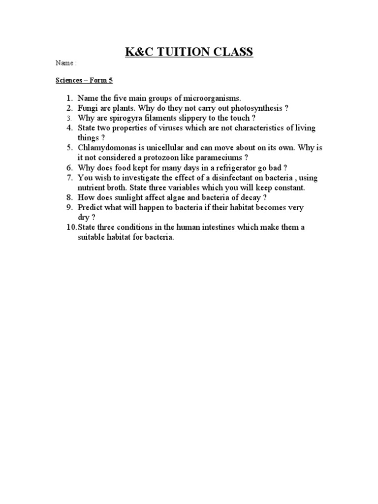 Sciences - Form 5 | PDF