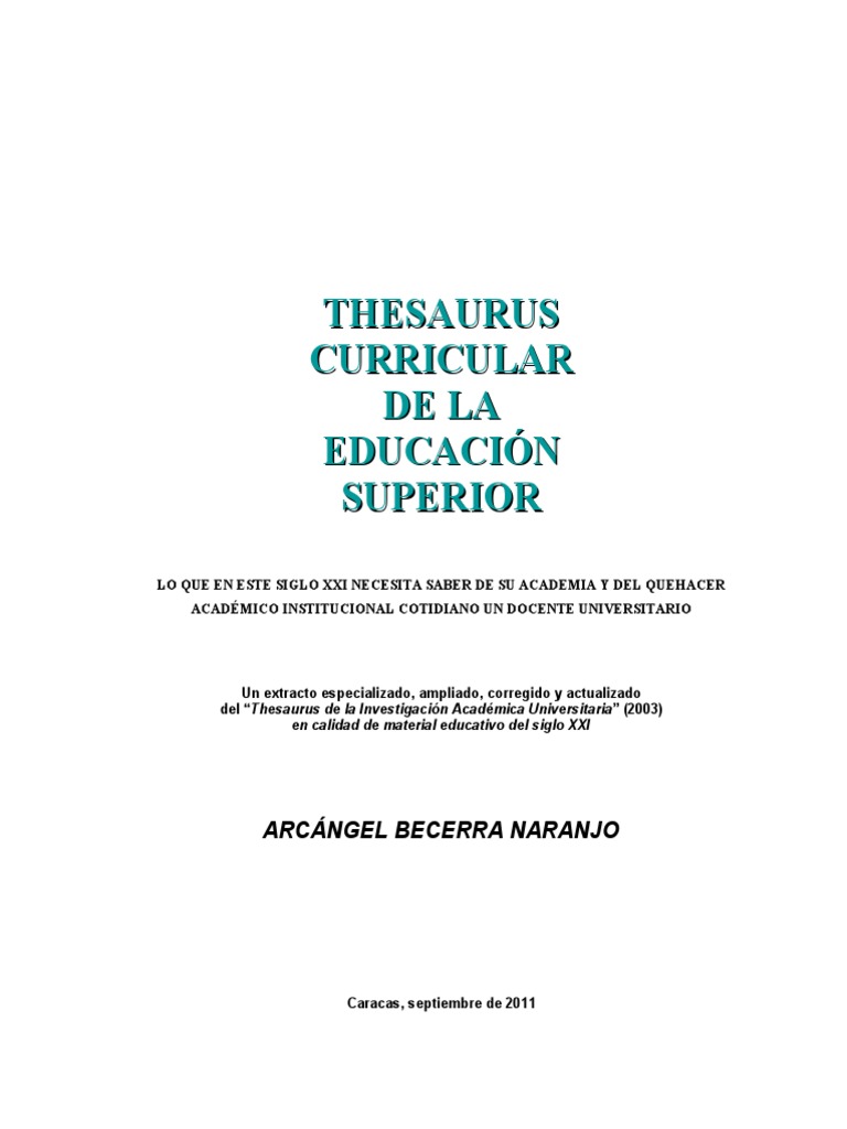 Thesaurus Final Final PDF Plan de estudios Abstracción