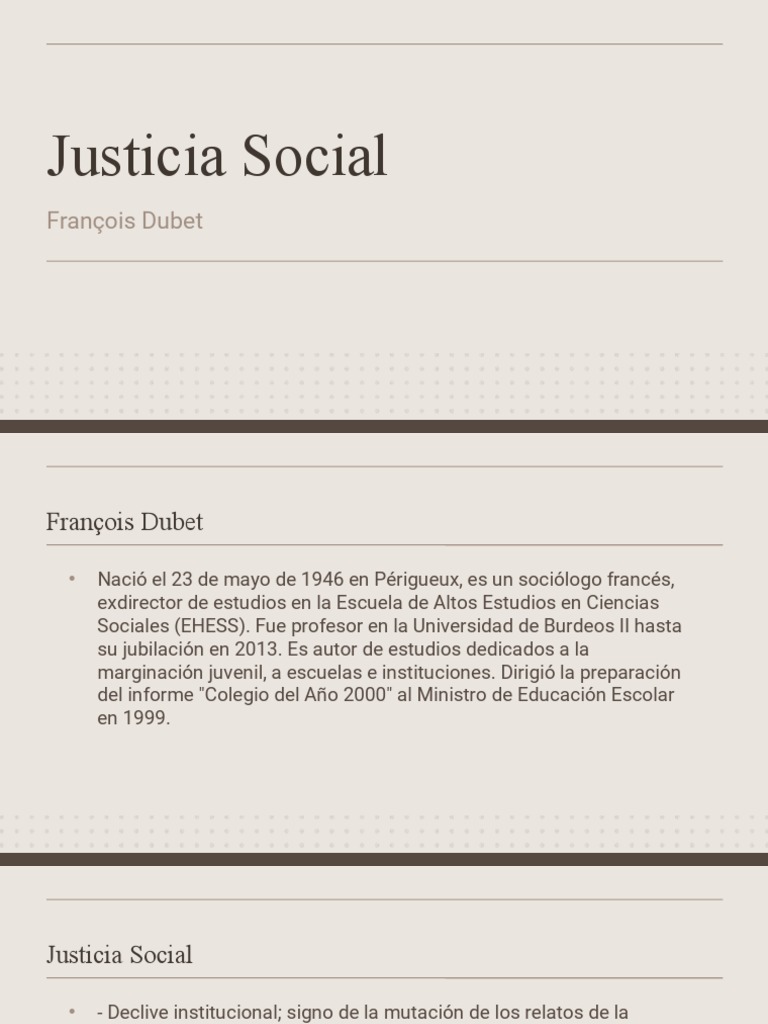 Justicia Social y Críticas de Dubet | PDF | Justicia | Crimen y violencia