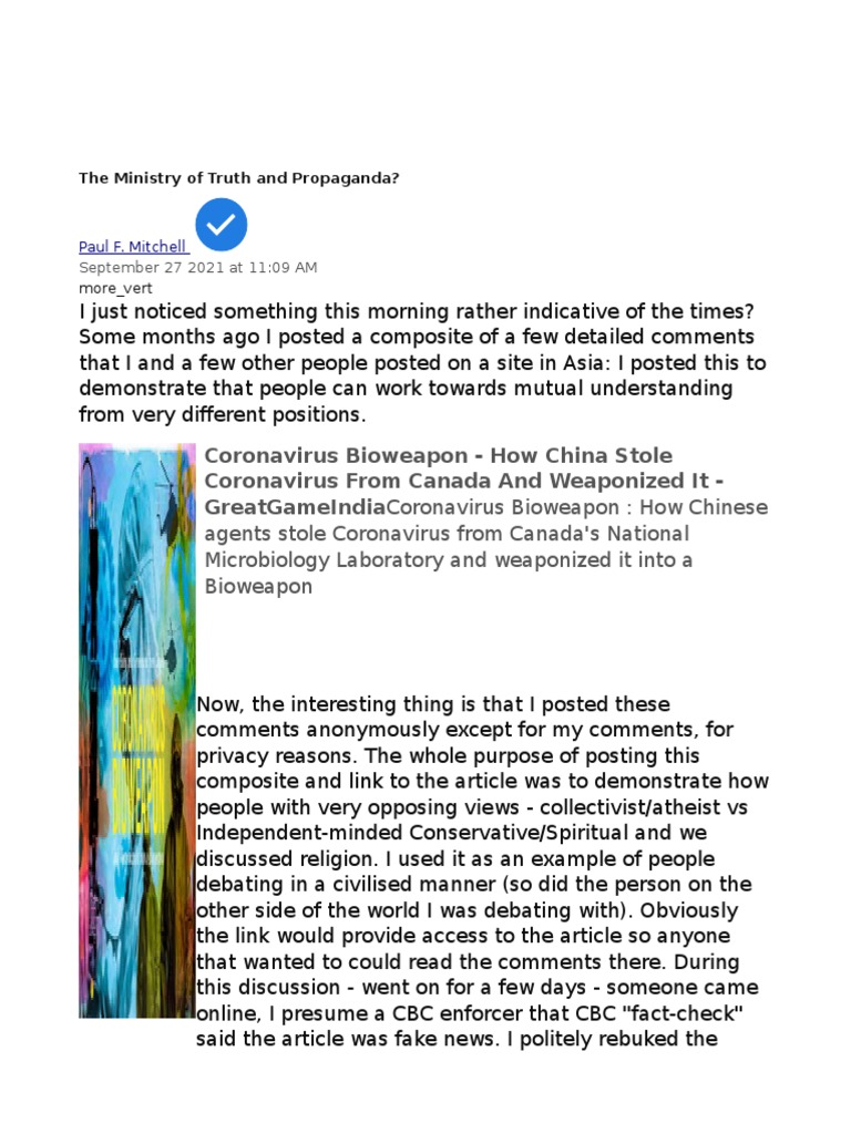 Anyone Think This Virus Thingy Isn't Political? | PDF | Politics ...