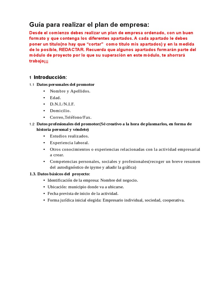 Guía para el Plan de Empresa IPYME | PDF | Business | Economias